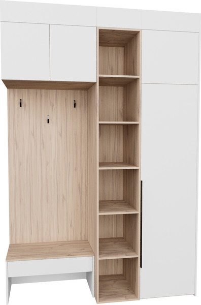 Изображение товара Секция в прихожую Рэйгрупп Рэй P262-B3-EBE В3 (дуб элисон/белый премиум)