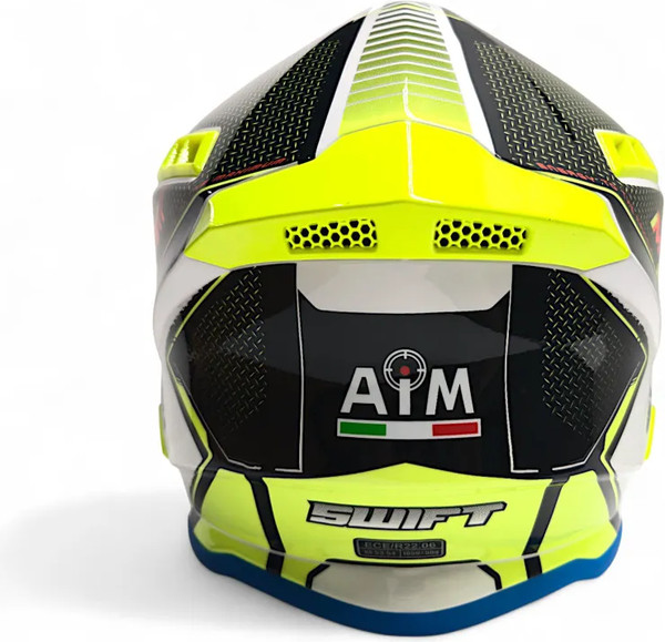 Изображение товара Мотошлем AiM RH855 Fiber Glass Swift RH855S-BYR-S (S, желтый/красный)