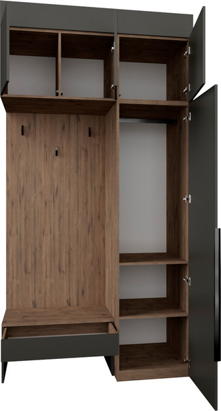 Изображение товара Секция в прихожую Рэйгрупп Рэй P274-B1-WK В1 (дуб веллингтон/кобальт)