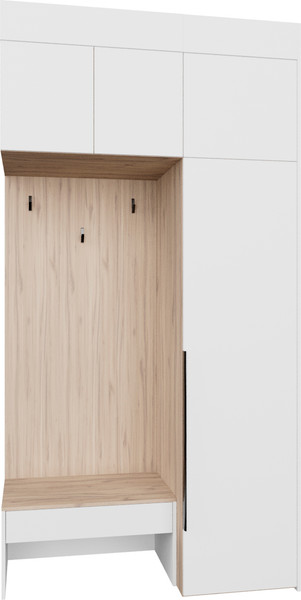 Изображение товара Секция в прихожую Рэйгрупп Рэй P274-B1-EB В1 (дуб элисон/белый премиум)