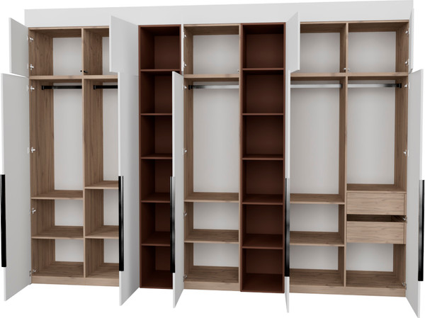 Изображение товара Шкаф Рэйгрупп Рэй S262-В17-2-EBL В17-2 (дуб элисон/белый премиум/античная латунь)