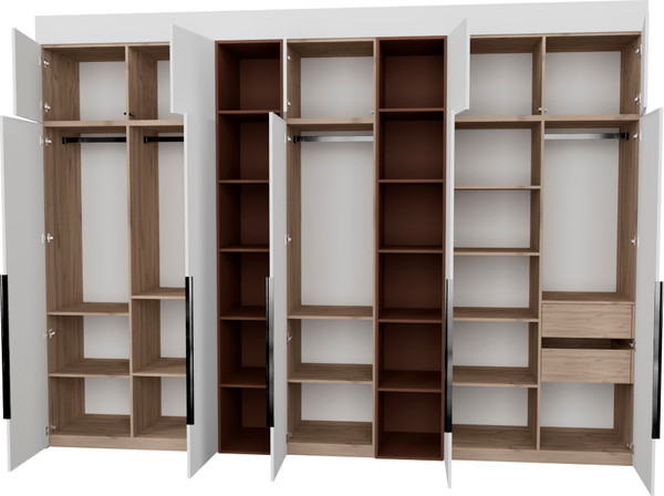 Изображение товара Шкаф Рэйгрупп Рэй S262-В17-2-EBL В17-2 (дуб элисон/белый премиум/античная латунь)