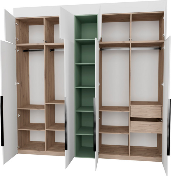 Изображение товара Шкаф Рэйгрупп Рэй S262-В11-2-EBZ В11-2 (дуб элисон/белый премиум/зеленый самшит)