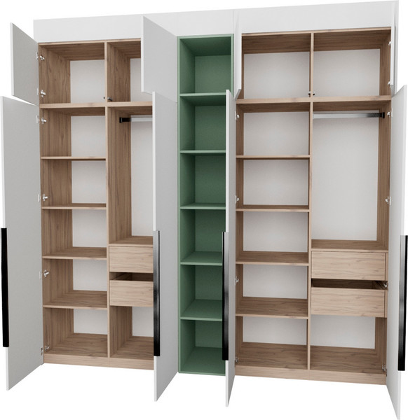 Изображение товара Шкаф Рэйгрупп Рэй S262-В11-3-EBZ В11-3 (дуб элисон/белый премиум/зеленый самшит)