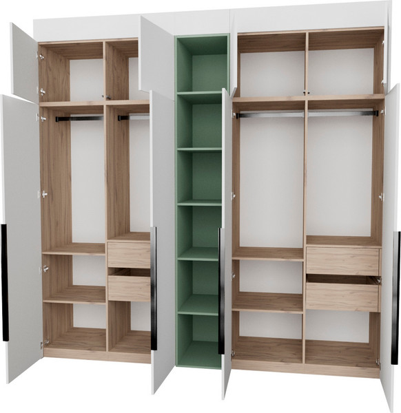 Изображение товара Шкаф Рэйгрупп Рэй S262-В11-3-EBZ В11-3 (дуб элисон/белый премиум/зеленый самшит)