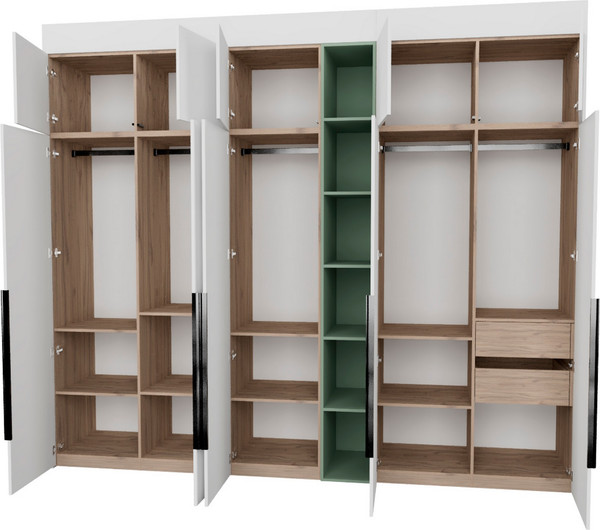 Изображение товара Шкаф Рэйгрупп Рэй S262-В13-2-EBZ В13-2 (дуб элисон/белый премиум/зеленый самшит)