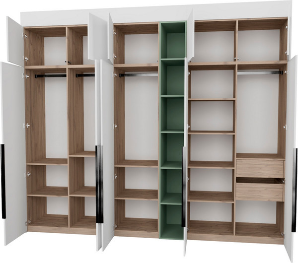 Изображение товара Шкаф Рэйгрупп Рэй S262-В13-2-EBZ В13-2 (дуб элисон/белый премиум/зеленый самшит)