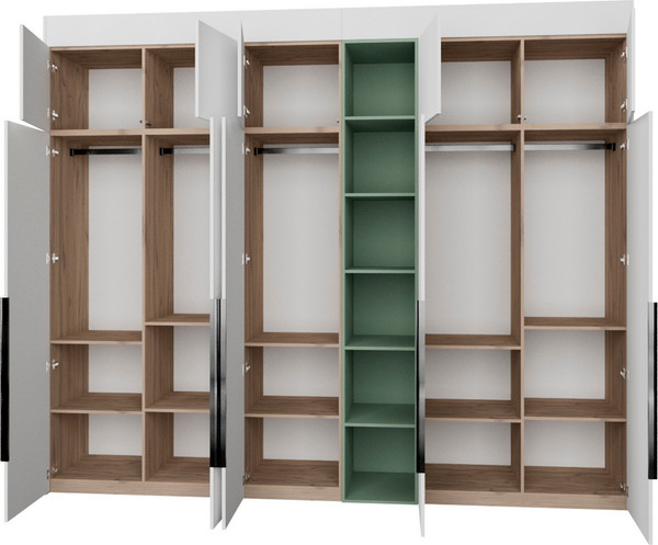 Изображение товара Шкаф Рэйгрупп Рэй S262-В14-1-EBZ В14-1 (дуб элисон/белый премиум/зеленый самшит)