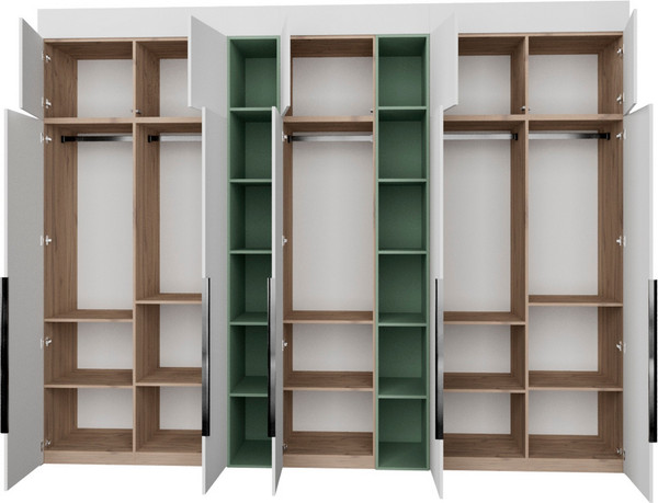 Изображение товара Шкаф Рэйгрупп Рэй S262-В16-1-EBZ В16-1 (дуб элисон/белый премиум/зеленый самшит)