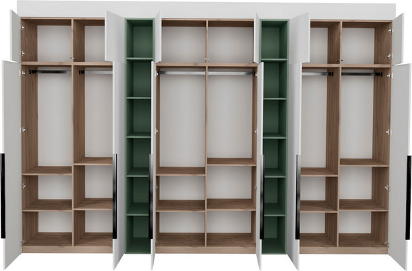 Изображение товара Шкаф Рэйгрупп Рэй S262-В18-1-EBZ В18-1 (дуб элисон/белый премиум/зеленый самшит)