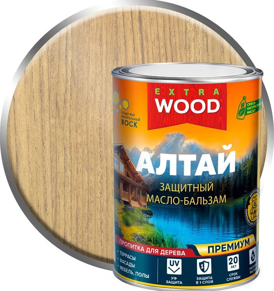 Изображение товара Защитно-декоративный состав Farbitex Wood Extra Алтай База С Бесцветный (750мл)
