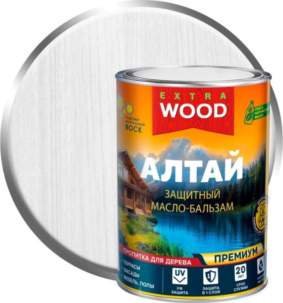 Изображение товара Защитно-декоративный состав Farbitex Wood Extra Алтай База А Эдельвейс (750мл)