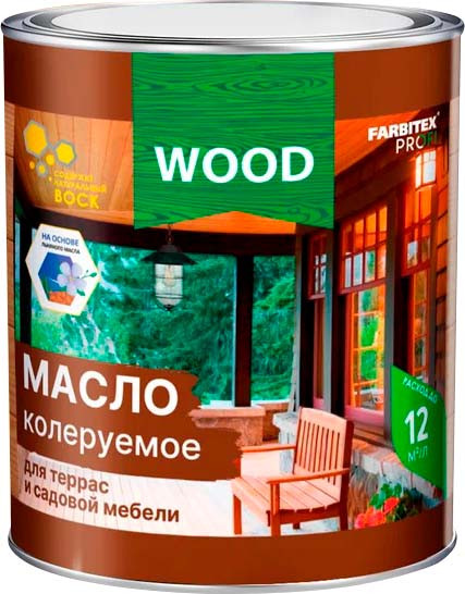 Изображение товара Защитно-декоративный состав Farbitex Профи Wood для террас и садовой мебели бесцветный (750мл)