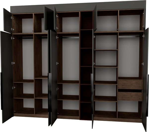 Изображение товара Шкаф Рэйгрупп Рэй S262-В13-2-WKL В13-2 (дуб веллингтон/кобальт/античная латунь)