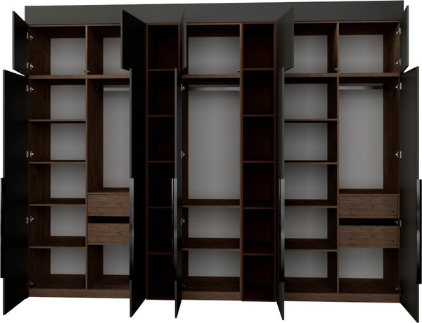 Изображение товара Шкаф Рэйгрупп Рэй S262-В16-3-WKL В16-3 (дуб веллингтон/кобальт/античная латунь)