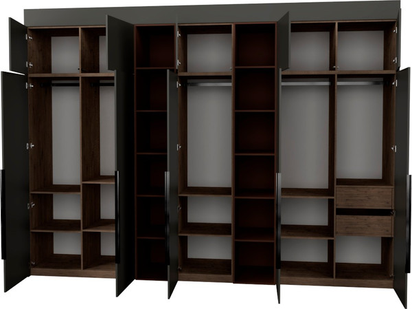 Изображение товара Шкаф Рэйгрупп Рэй S262-В17-2-WKL В17-2 (дуб веллингтон/кобальт/античная латунь)