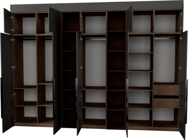 Изображение товара Шкаф Рэйгрупп Рэй S262-В17-2-WKL В17-2 (дуб веллингтон/кобальт/античная латунь)