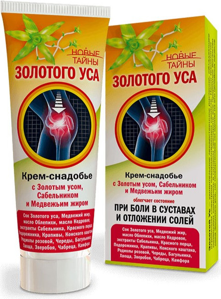 Изображение товара Крем для ног Золотой ус Снадобье с золотым усом, сабельником и медвежьим жиром (75мл)