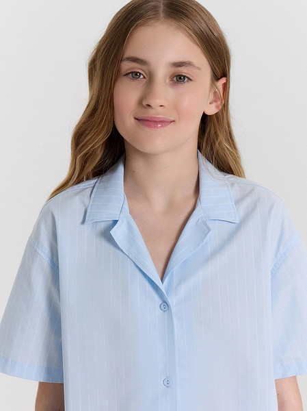 Изображение товара Рубашка детская Mark Formelle 117941 (р.146-72, полоска на голубом)