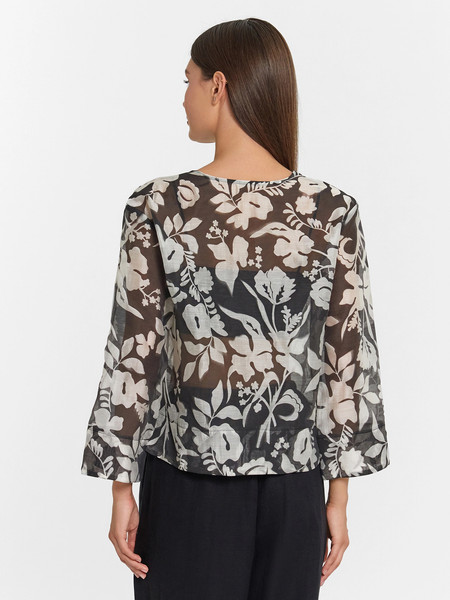 Изображение товара Блузка Mark Formelle 122855 (р.170-92-98, цветы на черном)