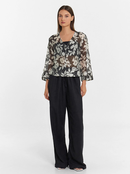 Изображение товара Блузка Mark Formelle 122855 (р.170-92-98, цветы на черном)
