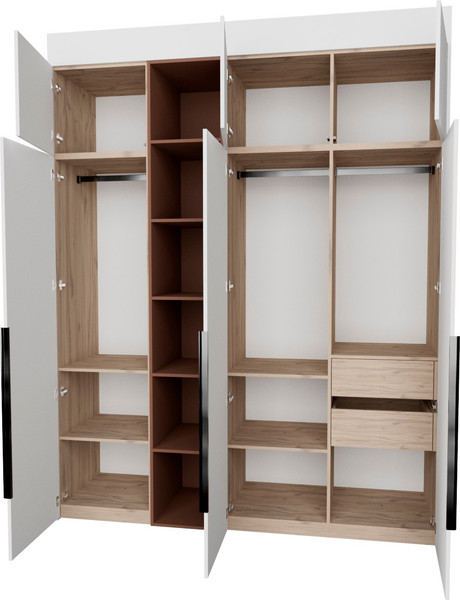 Изображение товара Шкаф Рэйгрупп Рэй S274-В8-2-EBL В8-2 (дуб элисон/белый премиум/античная латунь)