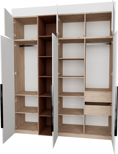 Изображение товара Шкаф Рэйгрупп Рэй S274-В8-2-EBL В8-2 (дуб элисон/белый премиум/античная латунь)