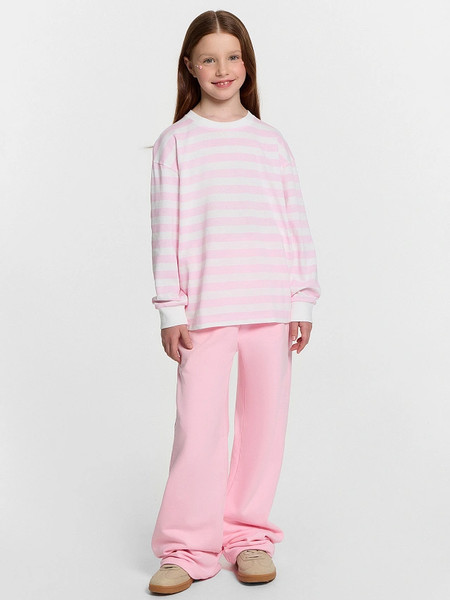 Изображение товара Лонгслив детский Mark Formelle 127908/1 (р.158-80, бело-розовая полоска)