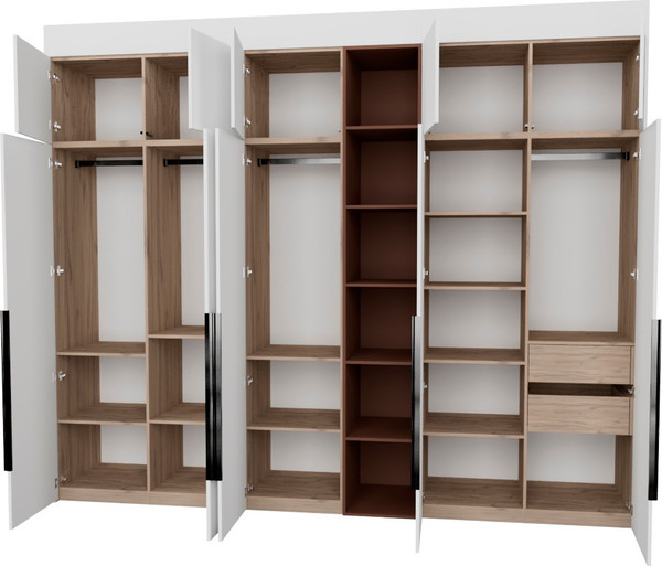 Изображение товара Шкаф Рэйгрупп Рэй S274-В14-2-EBL В14-2 (дуб элисон/белый премиум/античная латунь)