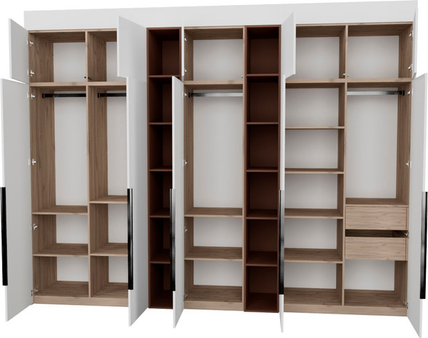 Изображение товара Шкаф Рэйгрупп Рэй S274-В16-2-EBL В16-2 (дуб элисон/белый премиум/античная латунь)