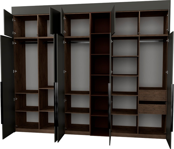 Изображение товара Шкаф Рэйгрупп Рэй S274-В14-2-WKL В14-2 (дуб веллингтон/кобальт/античная латунь)