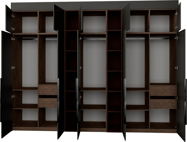 Изображение товара Шкаф Рэйгрупп Рэй S274-В16-3-WKL В16-3 (дуб веллингтон/кобальт/античная латунь)