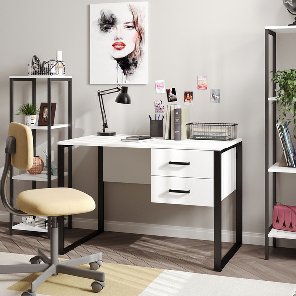 Изображение товара Письменный стол Soma Slava 110x66 (белый/черный)