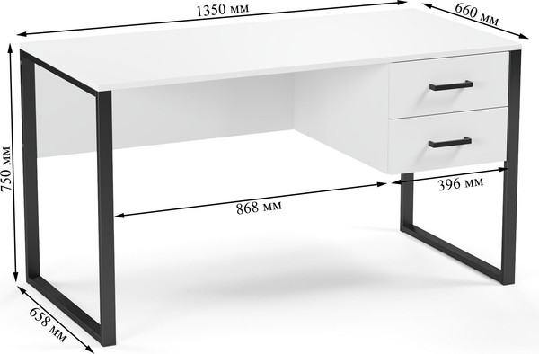 Изображение товара Письменный стол Soma Slava 135x66 (белый/черный)