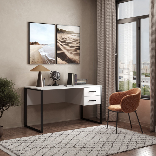 Изображение товара Письменный стол Soma Slava 135x66 (белый/черный)