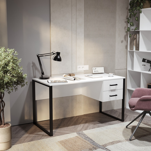 Изображение товара Письменный стол Soma Slava 160x66 (белый/черный)