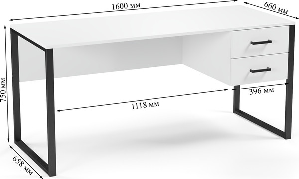 Изображение товара Письменный стол Soma Slava 160x66 (белый/черный)