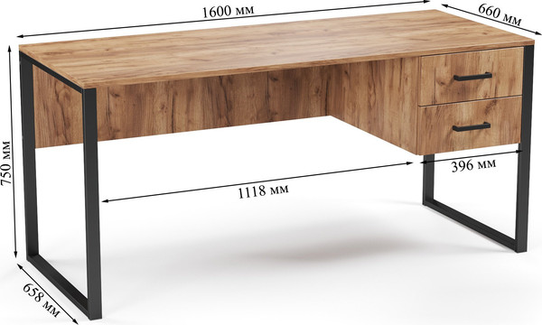 Изображение товара Письменный стол Soma Slava 160x66 (дуб крафт золотой/черный)