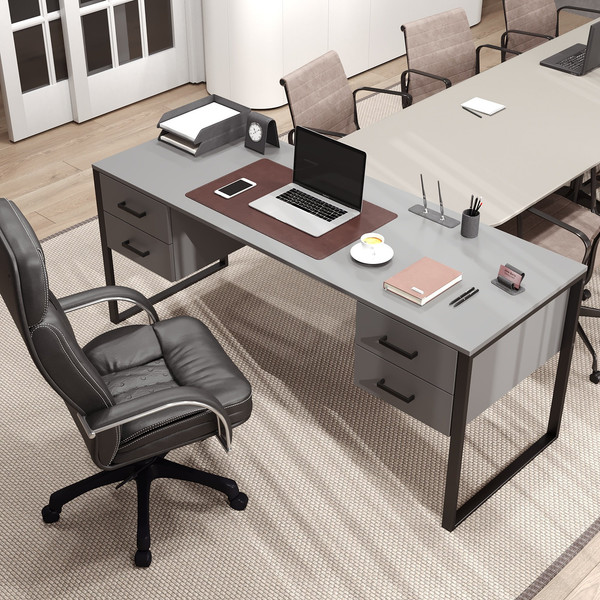 Изображение товара Письменный стол Soma Slava 180x66 (серый/черный)