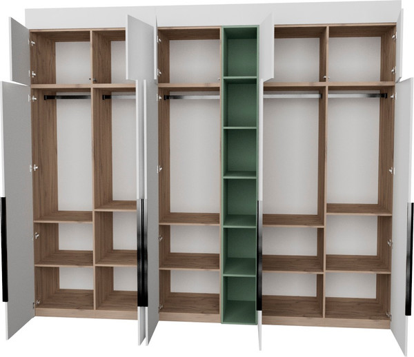 Изображение товара Шкаф Рэйгрупп Рэй S274-В13-1-EBZ В13-1 (дуб элисон/белый премиум/зеленый самшит)