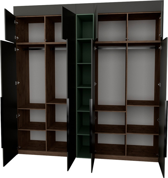 Изображение товара Шкаф Рэйгрупп Рэй S274-В10-1-WKZ В10-1 (дуб веллингтон/кобальт/зеленый самшит)