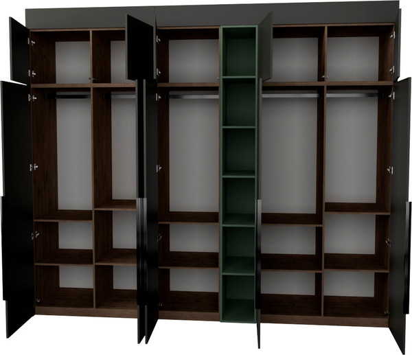 Изображение товара Шкаф Рэйгрупп Рэй S274-В13-1-WKZ В13-1 (дуб веллингтон/кобальт/зеленый самшит)