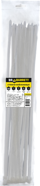 Изображение товара Стяжка для кабеля Dr. Barrett Нейлоновая 7.6х500мм (25шт, белый)