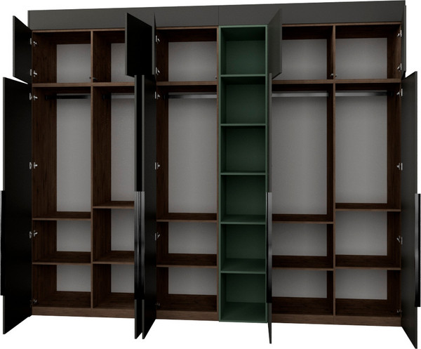 Изображение товара Шкаф Рэйгрупп Рэй S274-В14-1-WKZ В14-1 (дуб веллингтон/кобальт/зеленый самшит)