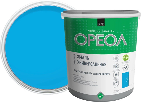 Изображение товара Эмаль Ореол Акриловая глянцевая (1.9кг, голубой)