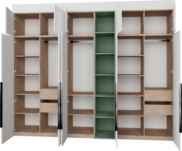Изображение товара Шкаф Рэйгрупп Рэй S274-В14-3-EBZ В14-3 (дуб элисон/белый премиум/зеленый самшит)