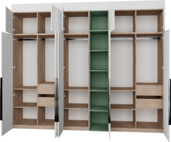 Изображение товара Шкаф Рэйгрупп Рэй S274-В14-3-EBZ В14-3 (дуб элисон/белый премиум/зеленый самшит)