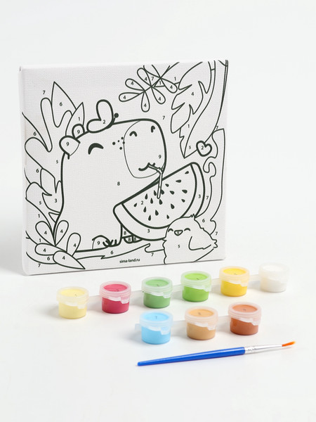 Изображение товара Картина по номерам Школа талантов Капибара с арбузом / 10870039