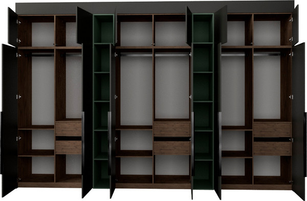 Изображение товара Шкаф Рэйгрупп Рэй S274-В18-4-WKZ В18-4 (дуб веллингтон/кобальт/зеленый самшит)