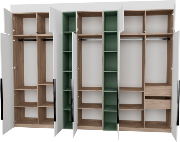 Изображение товара Шкаф Рэйгрупп Рэй S274-В16-2-EBZ В16-2 (дуб элисон/белый премиум/зеленый самшит)